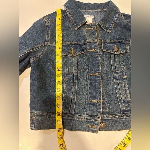Per Se Denim cropped Jacket Size Large - Picture 3 of 5